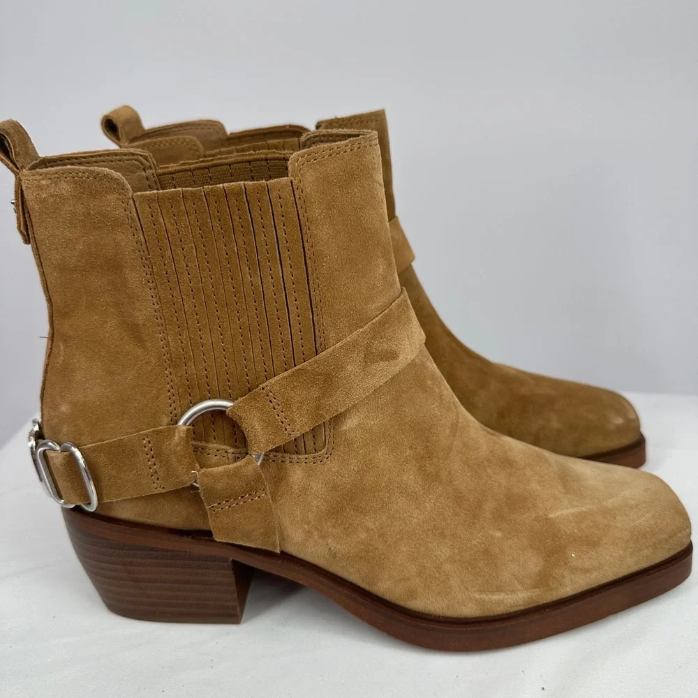 Sam Edelman | Women’s 9 Bellamie Brown Leather Ankle Boots Suede Weste… - Picture 10 of 10